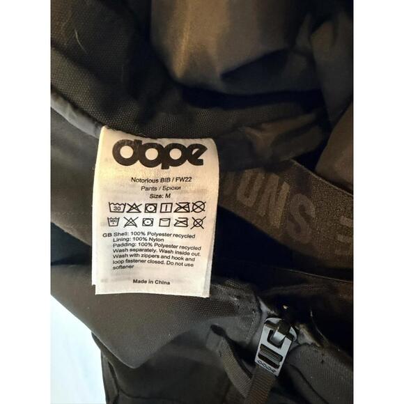 Dope Mens Notorious B.I.B Bib Snowboard Snow Pants Size Medium - Picture 12 of 15